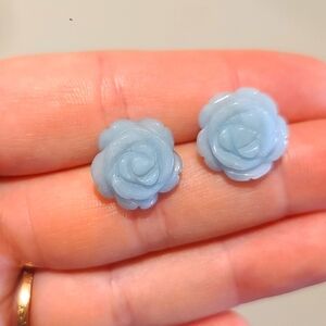 Blue rose studs/earrings